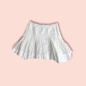 CLUB MONACO White Eyelet Cotton Skirt, size 2